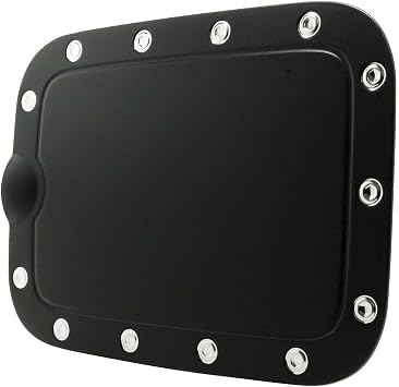 Cobra Tek Fuel Tank Gas Door Cover Self-Adhesive | Fits 2011-2016 F250 | Black Color Stainless Steel Exterior Accessories