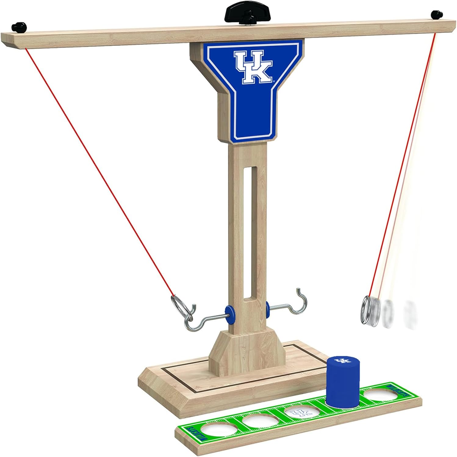Wild Sports NCAA Kentucky Wildcats Wooden Ring Swing Battle - Head-to-Head Ring Toss Hook & Ring Game for College Football Fans