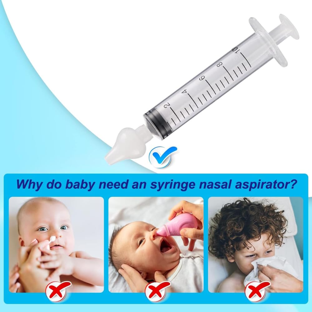 B-Arm 2 In 1 Nasal Aspirator And Irrigator For Kids And Adult- Syringe (2 pcs)- Each 10ml | Mucus Sucker with Silicone Nasal Tips | Mucus Extractor Tool For Blocked Nose - Image 5 thumbnail