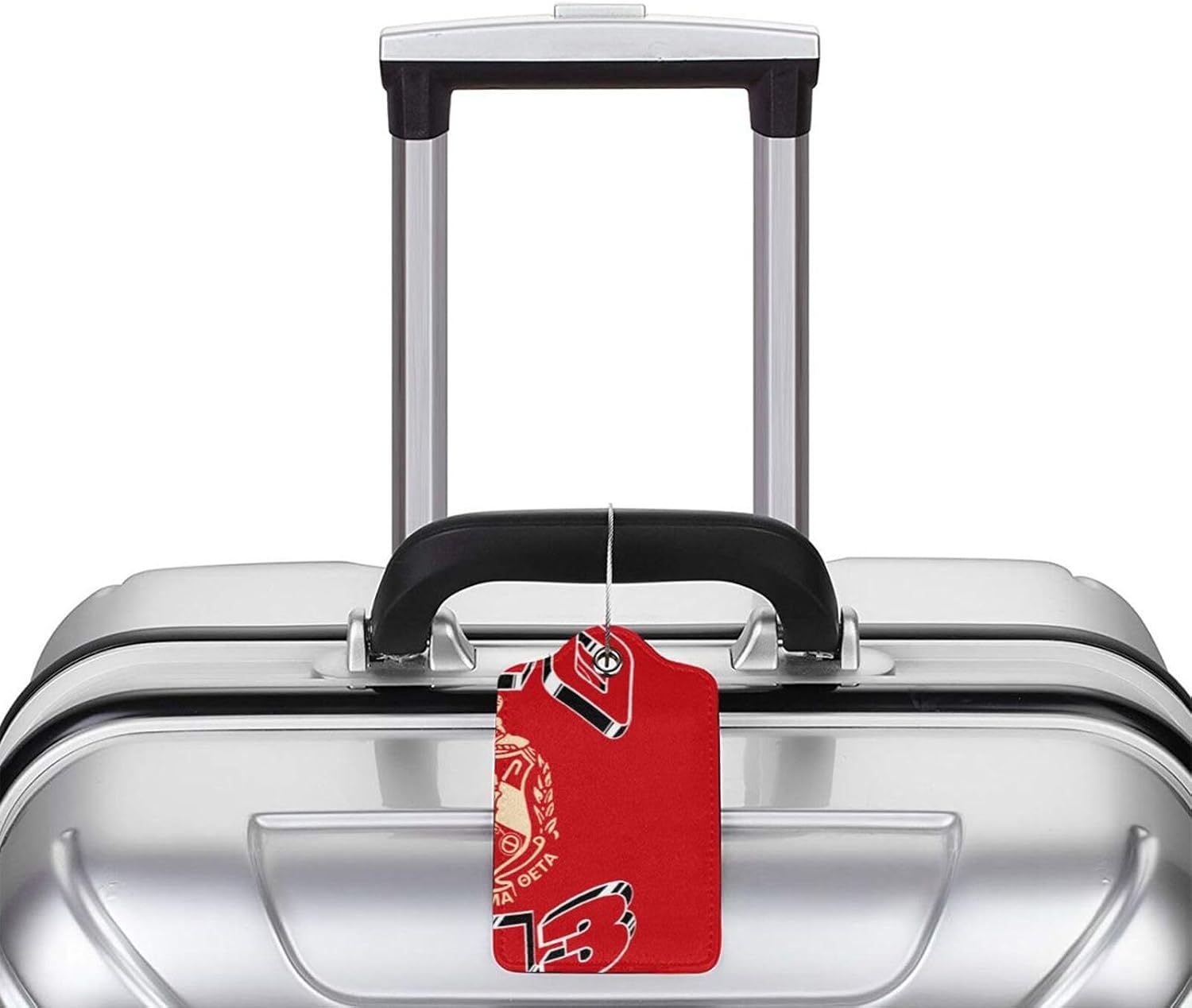 2 Pack Luggage Tag Leather Baggage 1913 Tag with Stainless Steel Loop Privacy Cover for Sorority Gifts