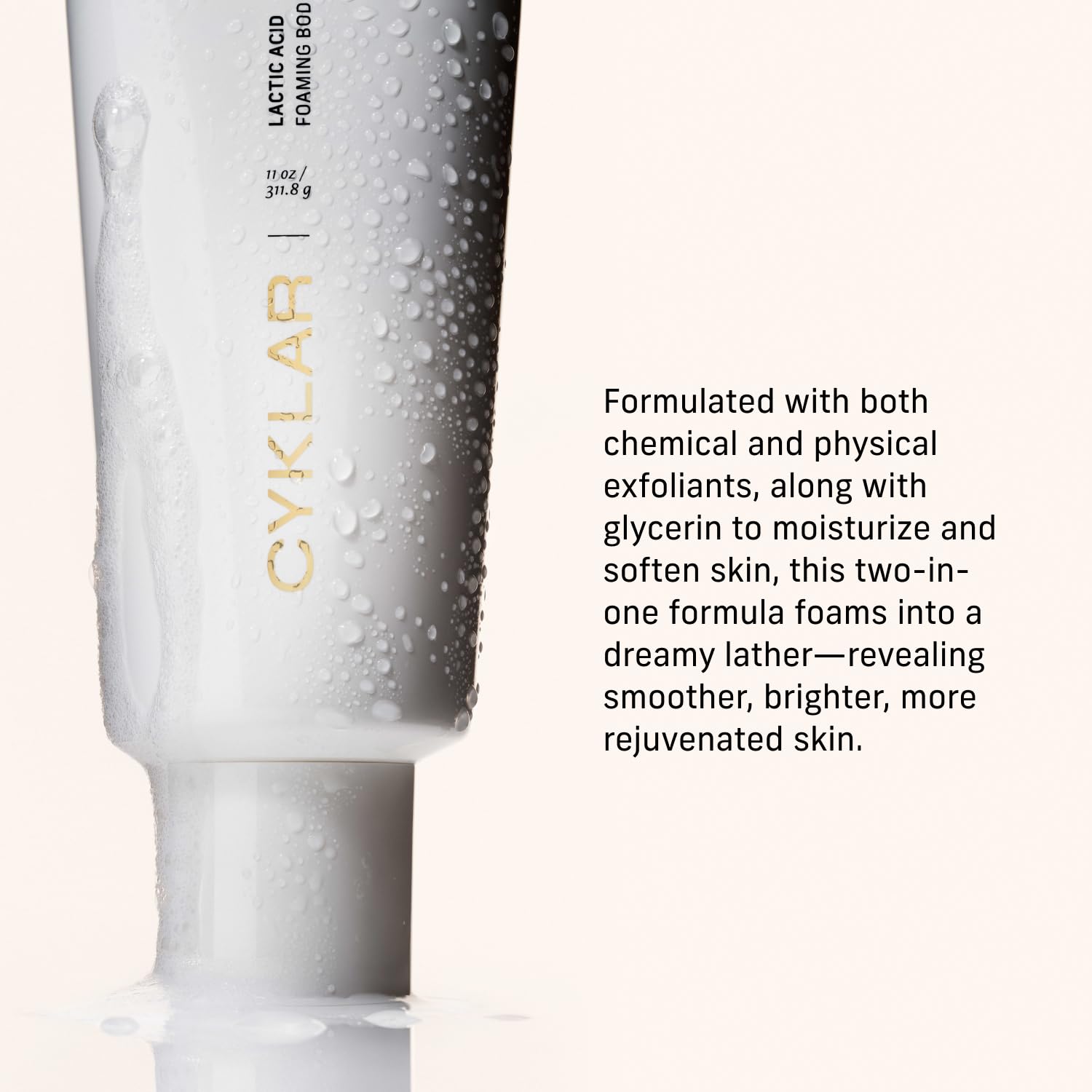 Cyklar Lactic Acid Body Polish – Chemical Exfoliator with AHAs & Volcanic Pumice – Added Glycerin for Skin Hydration – Fragrance-Free, 11 fl oz - Image 3