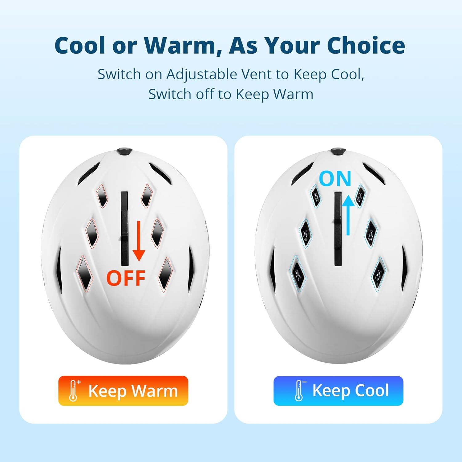 AKASO Ski Helmet for Men and Women, Snowboard Helmet, Goggles Compatible, Youth