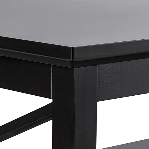 Miniatura 7 de Mesa de centro ChooChoo Oxford con patas más gruesas, mesa de centro de madera negra con almacenamiento para la sala de estar Negro -,Negro y