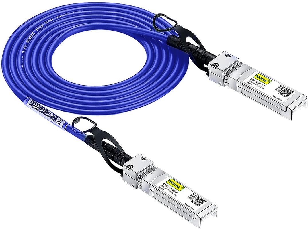 10Gtek [Dark Blue Colored 10G SFP+ DAC Cable - Twinax SFP Cable for Cisco SFP-H10GB-CU1M, Meraki MA-CBL-TA-1M, Ubiquiti UniFi, D-Link, Fortinet,