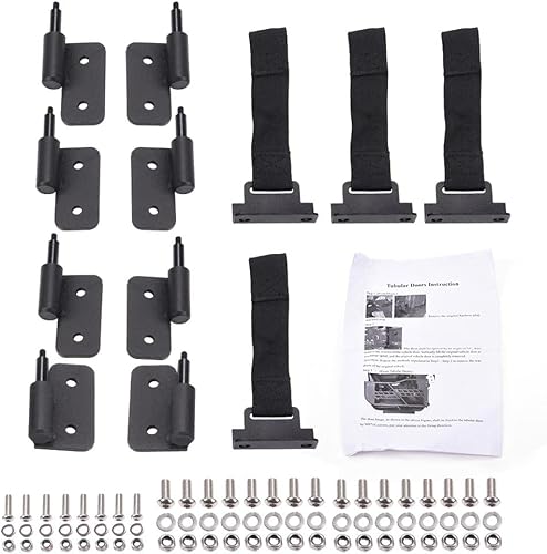 Miniatura 4 de PIT66 Puerta de tubo, compatible con Jeep Wrangler JK 2007-2018 puertas de tubo laterales delanteras+traseras y espejos laterales