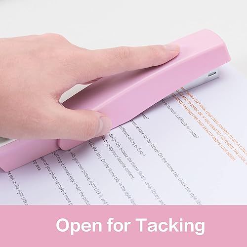 Miniatura 3 de Deli Engrapadora, engrapadora de escritorio, paquete de 2, engrapadora de oficina, capacidad para 25 hojas, incluye 2000 grapas y 2 removedores de