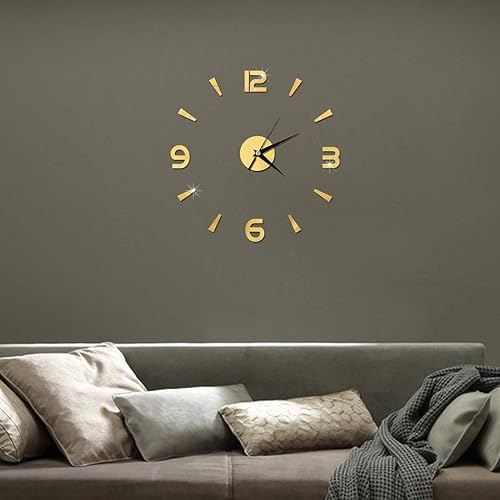 Miniatura 6 de Pilipane Reloj de pared sin marco, decoración de reloj de espejo acrílico, calcomanías de reloj de pared sin marco, reloj de pared de bricolaje,