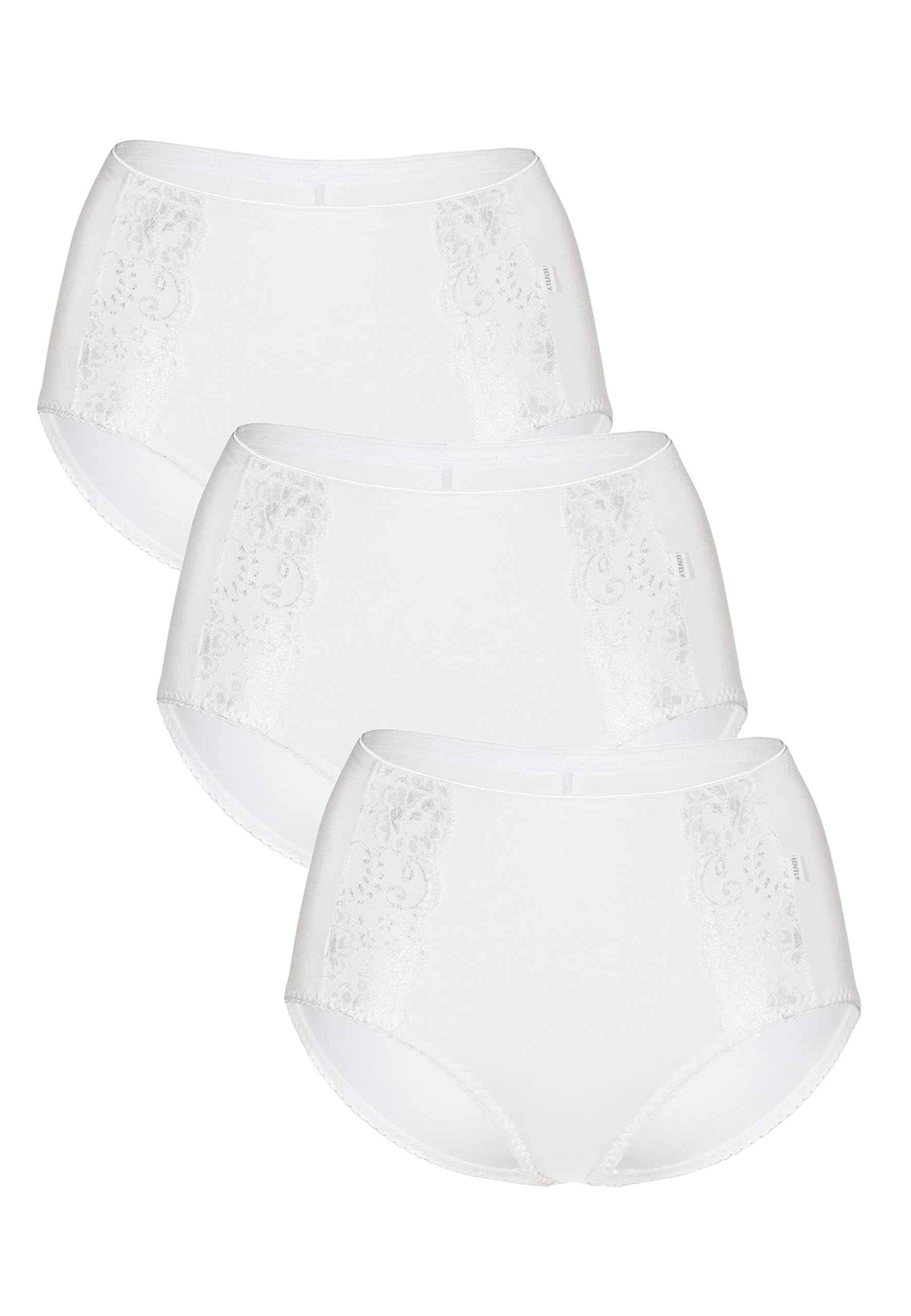 Bikini en coton et dentelle Lovely Charm LOVABLE blanc extensible taille L - 5