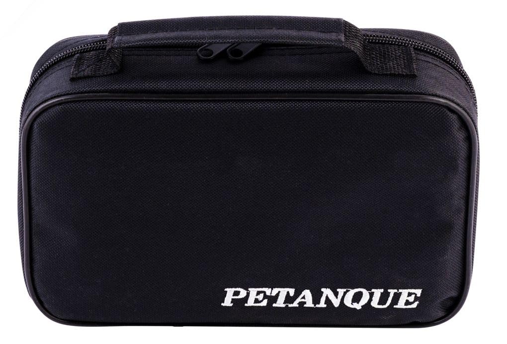Sacoche de 6 boules de petanques chromees - jeu d'adresse - plein air