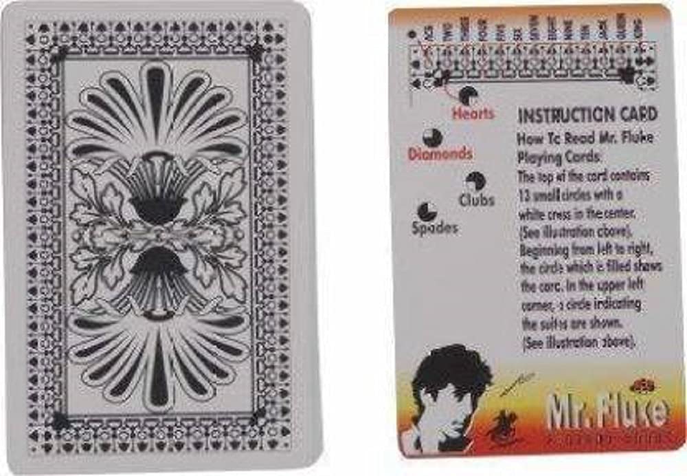 A SARKAR MAGIC SHOP MR FLUKE Marked Card Deck (Black) SPY Mentalist Card