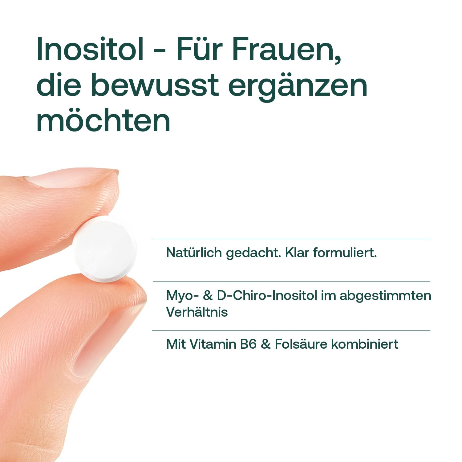 effective nature Inositol Tabletten 120 Stück - Myo & D-Chiro im Optimalen Verhältnis - Mit 400 µg Folsäure & 1,4 mg Vitamin B6 pro Tagesdosis - Vegan