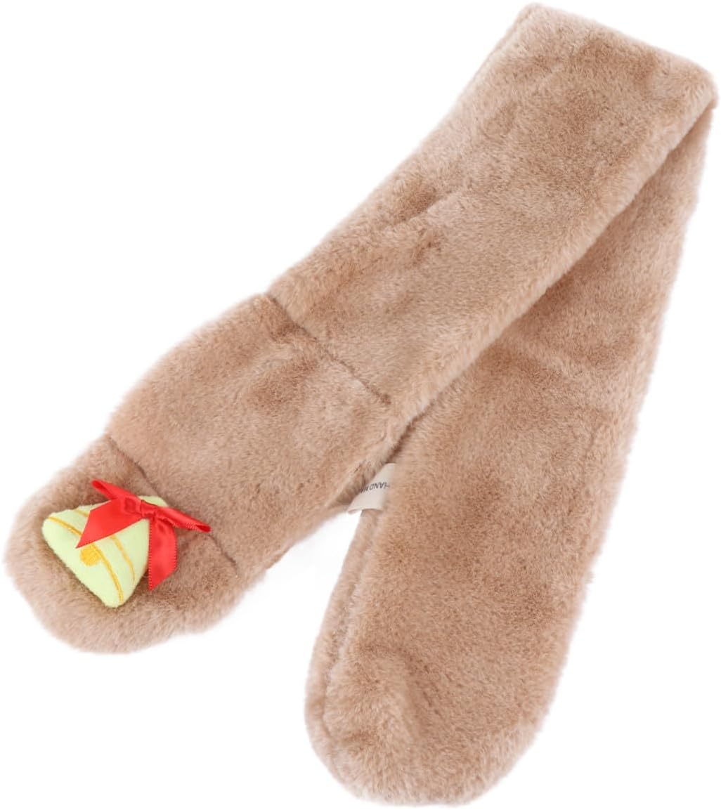 BESPORTBLE Winter Scarf Plush Neck Warmer Soft Overlap Bell Christmas Warm Scarf for Boys and, Khaki
