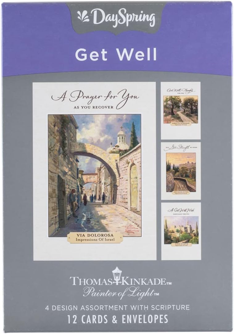 DaySpring Thomas Kinkade - Get Well - Inspirational Boxed Cards - God's Strength - 74869