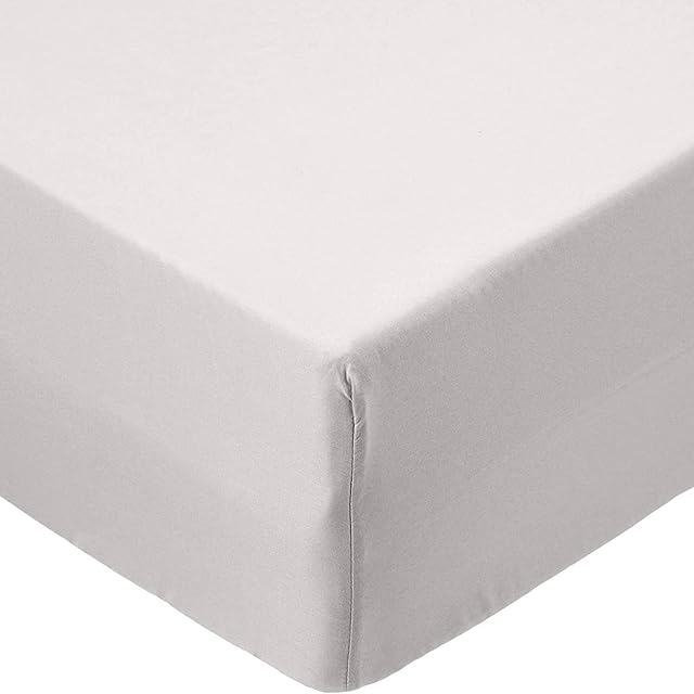 Extra Deep Fitted Sheet 40cm 16 Inch - Non Iron Easy Care Soft Brushed Microfibre Fabric Shrinkage and Fade Resistant, 4ft Small Double - Silver