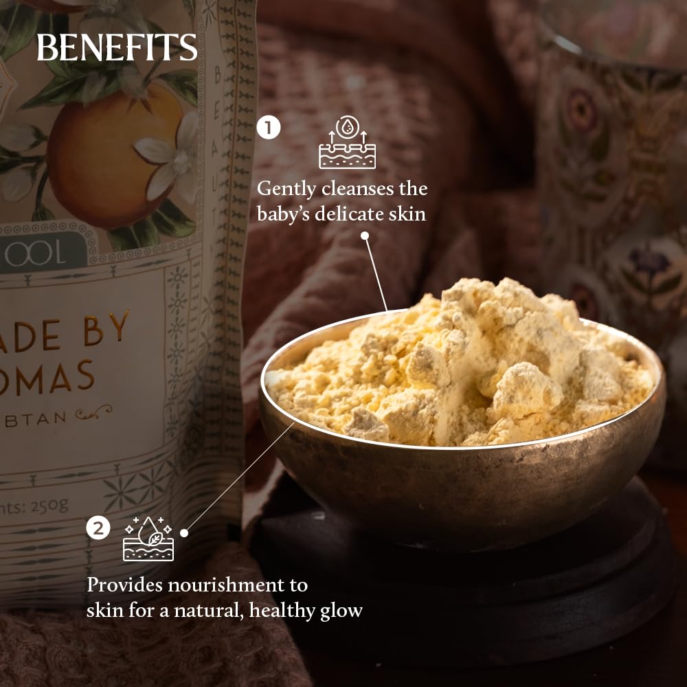 Old School Rituals Handmade by Grandmas Baby Ubtan (Natural Bath Powder) | 250 Grams | Blend for Gentle Exfoliation & Nourished Skin | Ubtan for Kids | Baby Bath Powder for Glowing Skin, Tan Removal, & Skin Lightening| Pure & Natural Ingredients 1