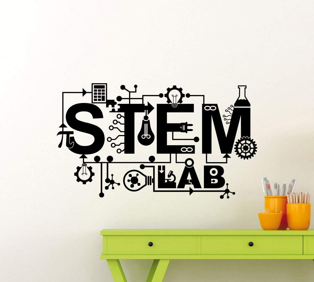 Stem Wall Decal Stem Lab Sign Quotes Mathematics Poster Teacher Math Wall Decor Science Lab Sign Decal Wall Art Classroom Wall Stickers Study Mural Removable Education Print 92me