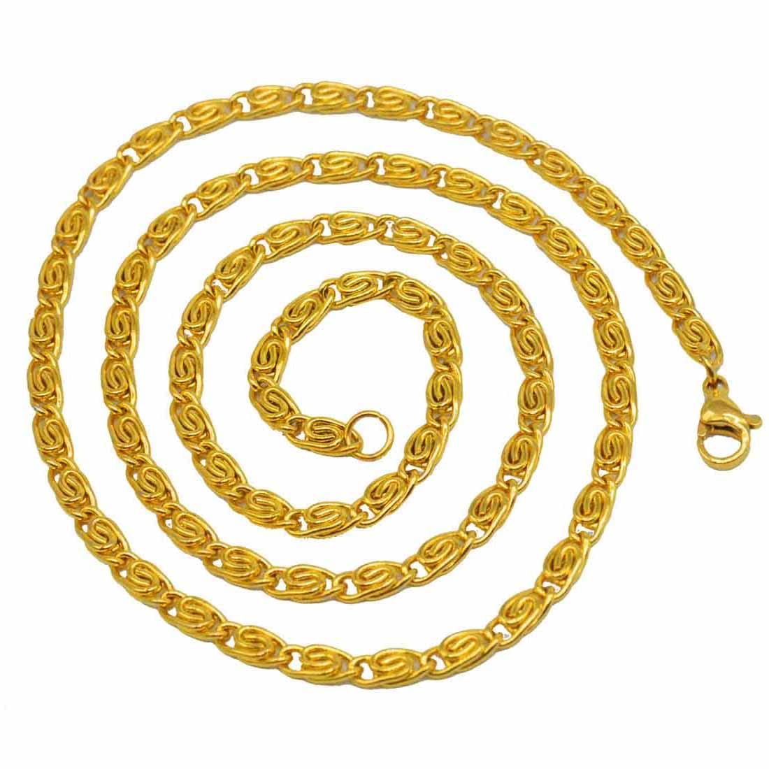 18k Gold Plated Sun Design Pattern Dual Tone Geometry Gold and Silver Stainless Steel Chain for Men and Women-image-40