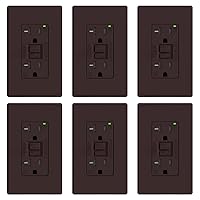 Vista 41 de ELEGRP Tomacorriente GFCI de 20 A, con autoprueba, diseño más delgado, resistente a manipulaciones TR, interruptores de falla a tierra con placa