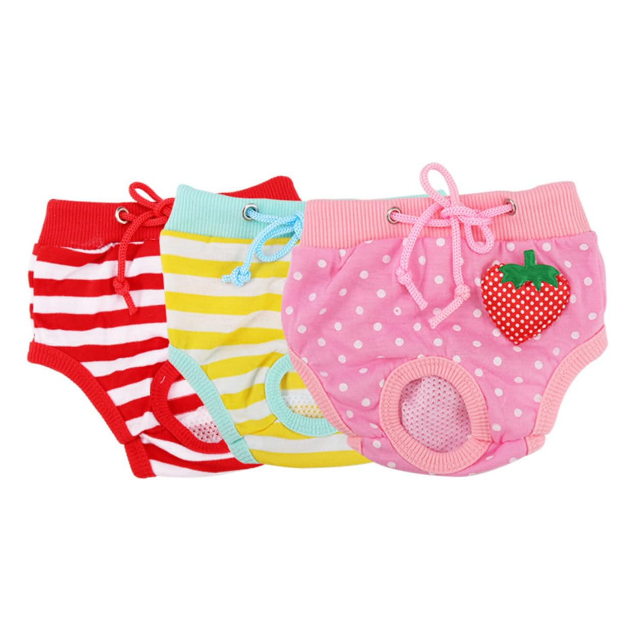 Yardwe Cotton Dog Diapers for Female Pets Comfortable Sanitary Pants for Dogs and Cats S Random Style Reusable Pet Safety Pants to Prevent Stains and Damage