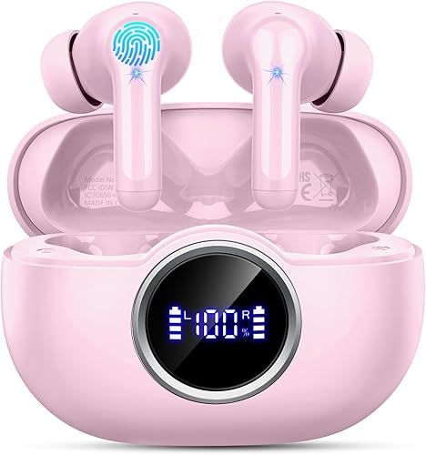 Miniatura 8 de Auriculares Bluetooth 5.4, auriculares inalámbricos 2026 3D-estéreo, 4 micrófonos ENC con cancelación de ruido, auriculares intrauditivos USB-C de