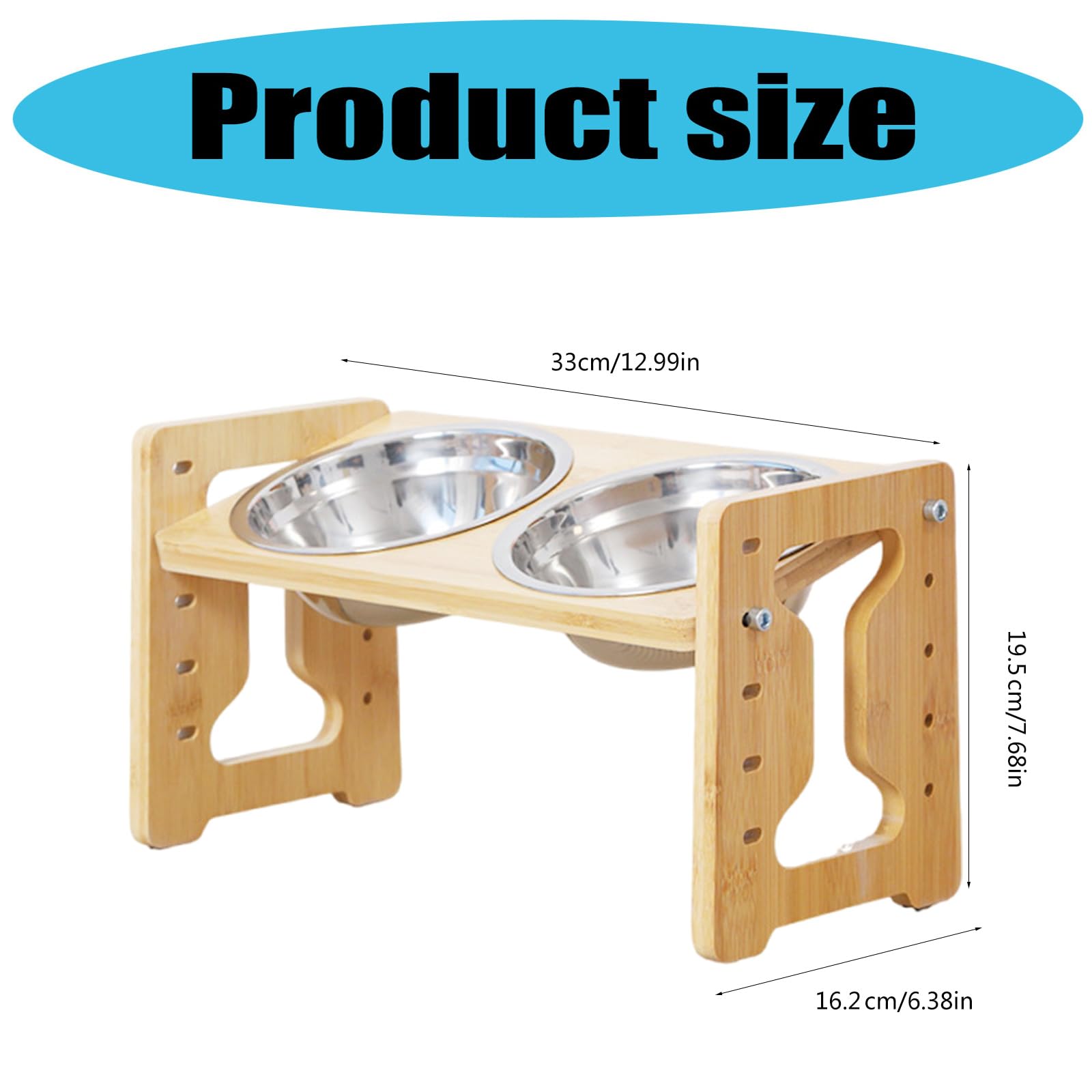 Comederos elevados para mascotas con cuencos dobles de acero inoxidable de 5 etapas de ajuste de altura antideslizante, para la salud de las articulaciones de las mascotas