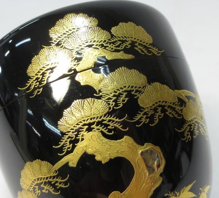 Amazon.co.jp: 【F3381】茶道具塗師哲斎造螺鈿細工老松蒔絵大棗共箱栞