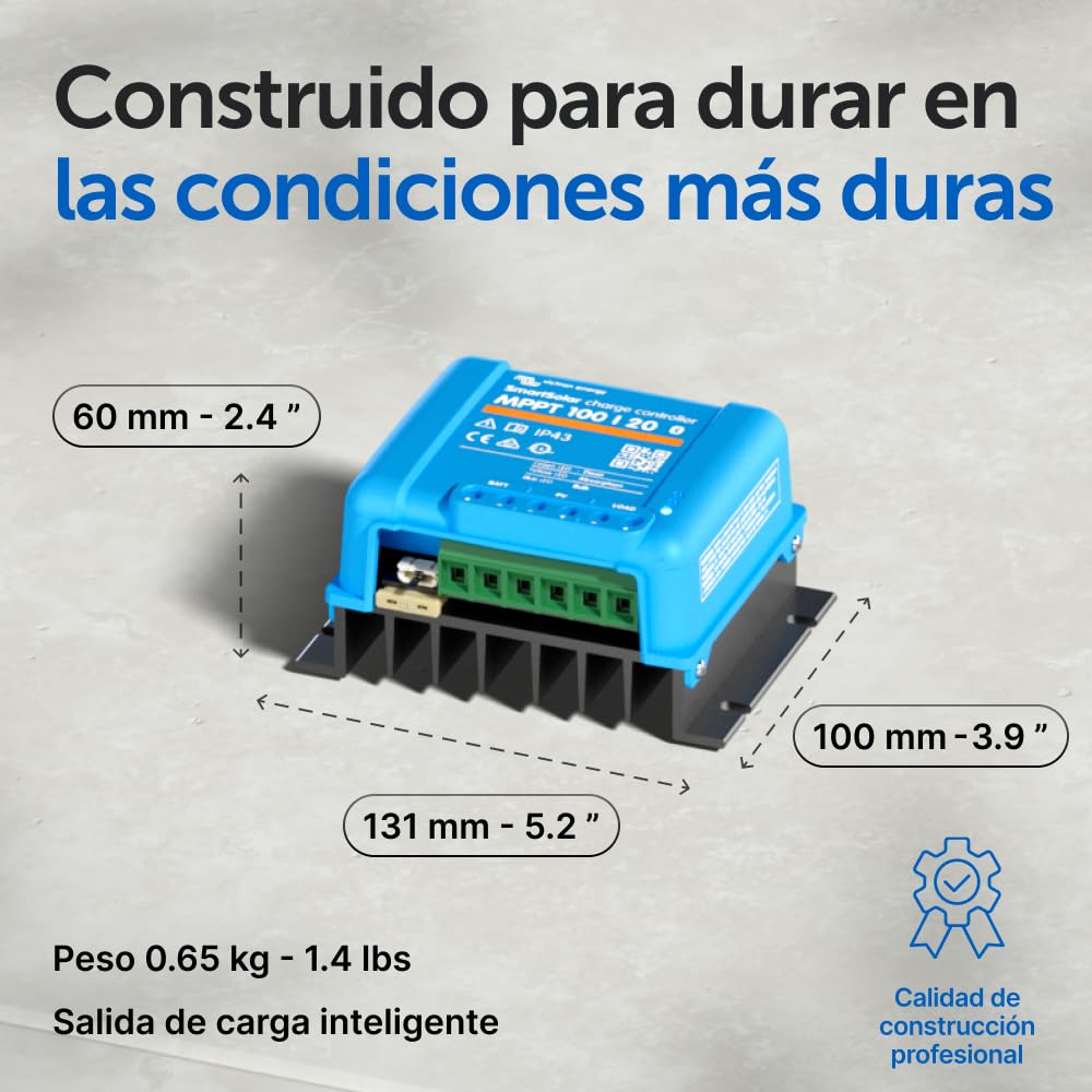 Victron Energy SmartSolar MPPT Controlador de Carga Solar 100V 20A 12/24/48V Bluetooth