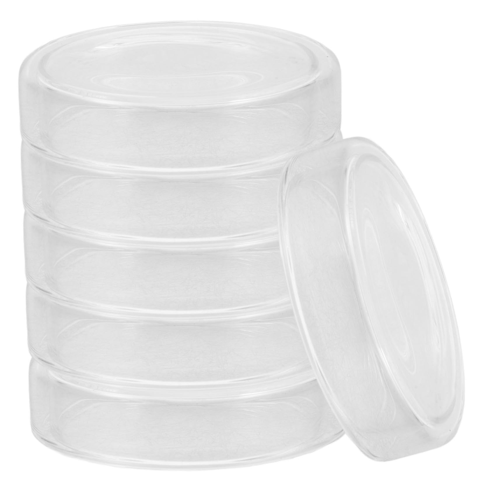 6pezzi Piastra di Petri in Vetro Trasparente per Colture Cellulari con Coperchio Resistente alle Alte Temperature Riutilizzabile per Laboratorio e Chimica