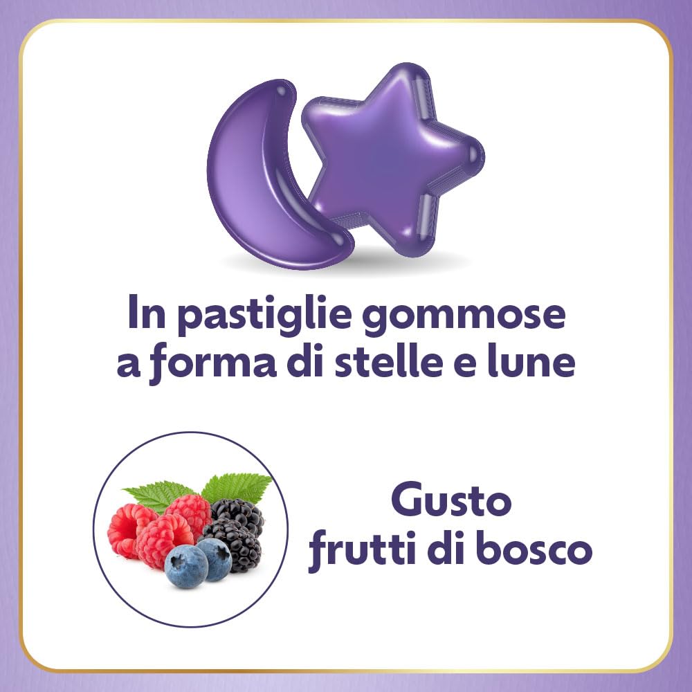 Laila DormiBene Integratore alimentare per il sonno a base di Herbal 5 Complex e Melatonina per favorire un rapido addormentamento. Confezione da 60 pastiglie gommose. Senza zuccheri