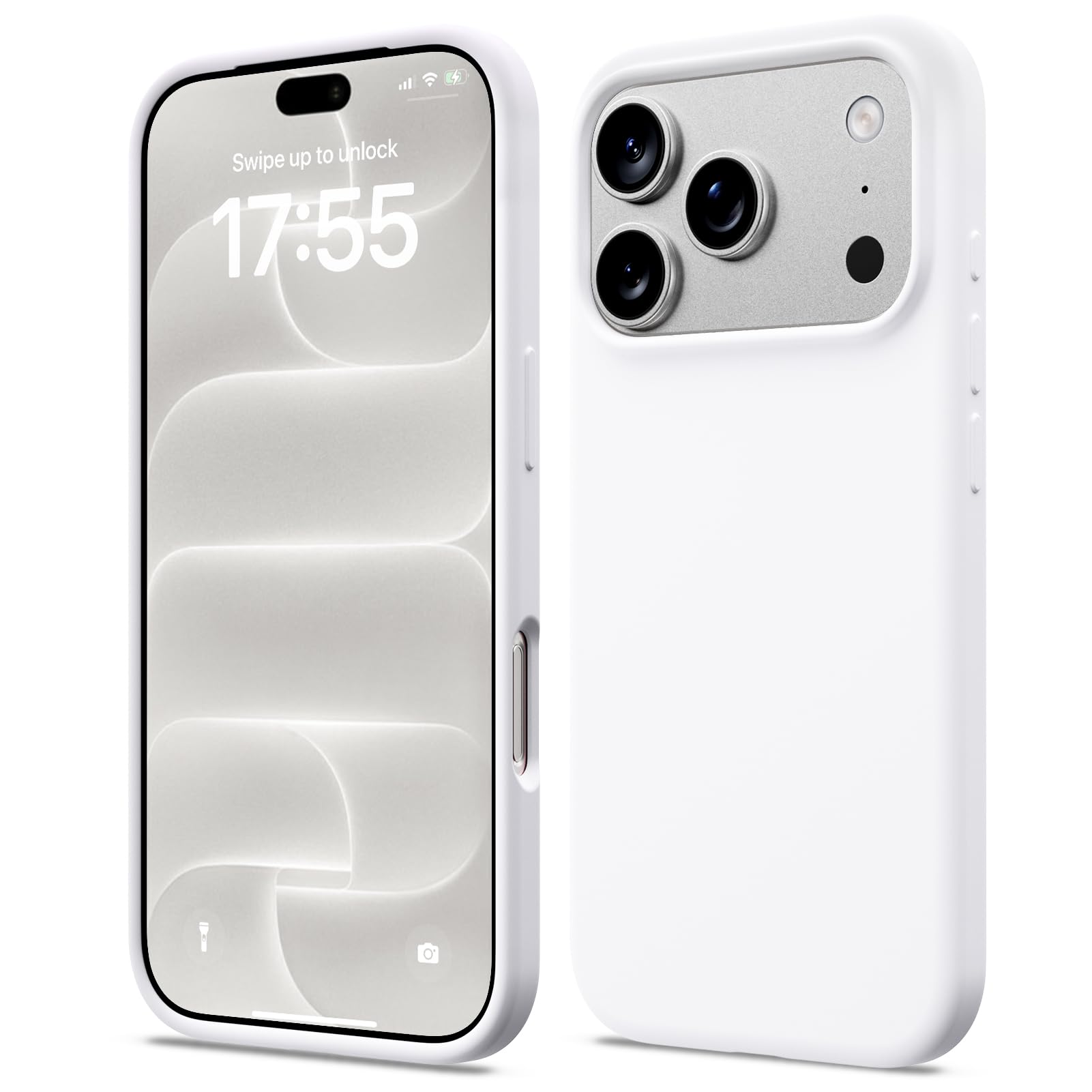 ACRONIX Cover Silicone per iPhone 18 Pro/17 Pro Sottile,Bianco | Silicone Liquido Premium, Leggera,Tocco Morbido, Custodia Protettiva Antiurto, Resistente ai Graffi