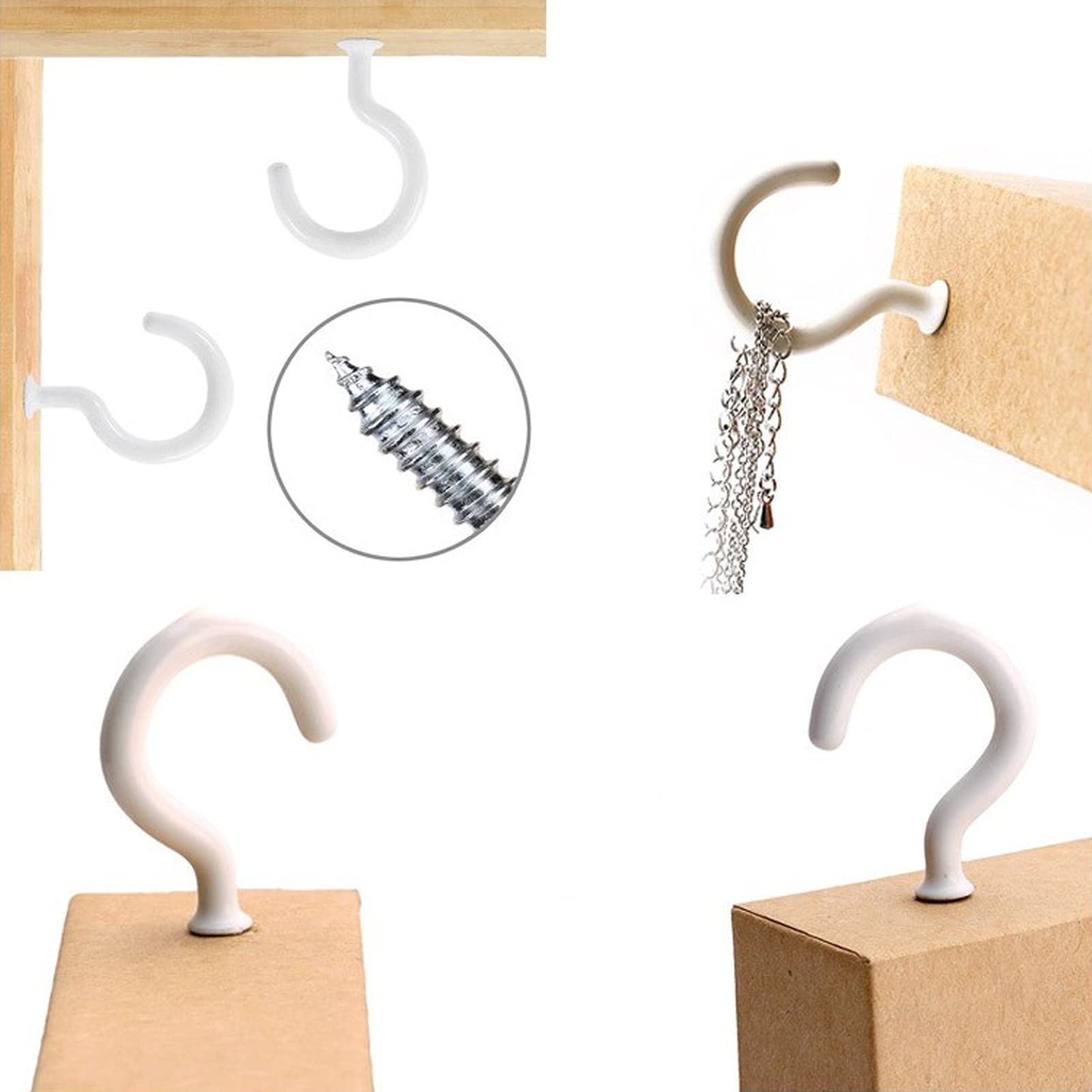 Ganci A Vite Merriway Per Tazze - 6 Pezzi Grandi 100 Mm, Soffitto E Parete, Acciaio