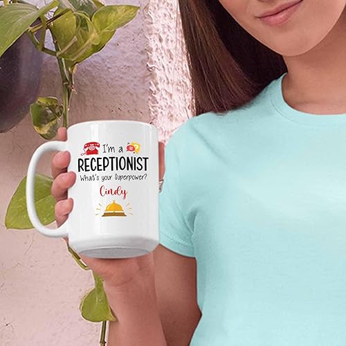 Vista 31 de Taza de café de recepcionista médica personalizada, taza de té blanca de recepcionista médica, taza de té blanca de 11 onzas, taza de café Taza