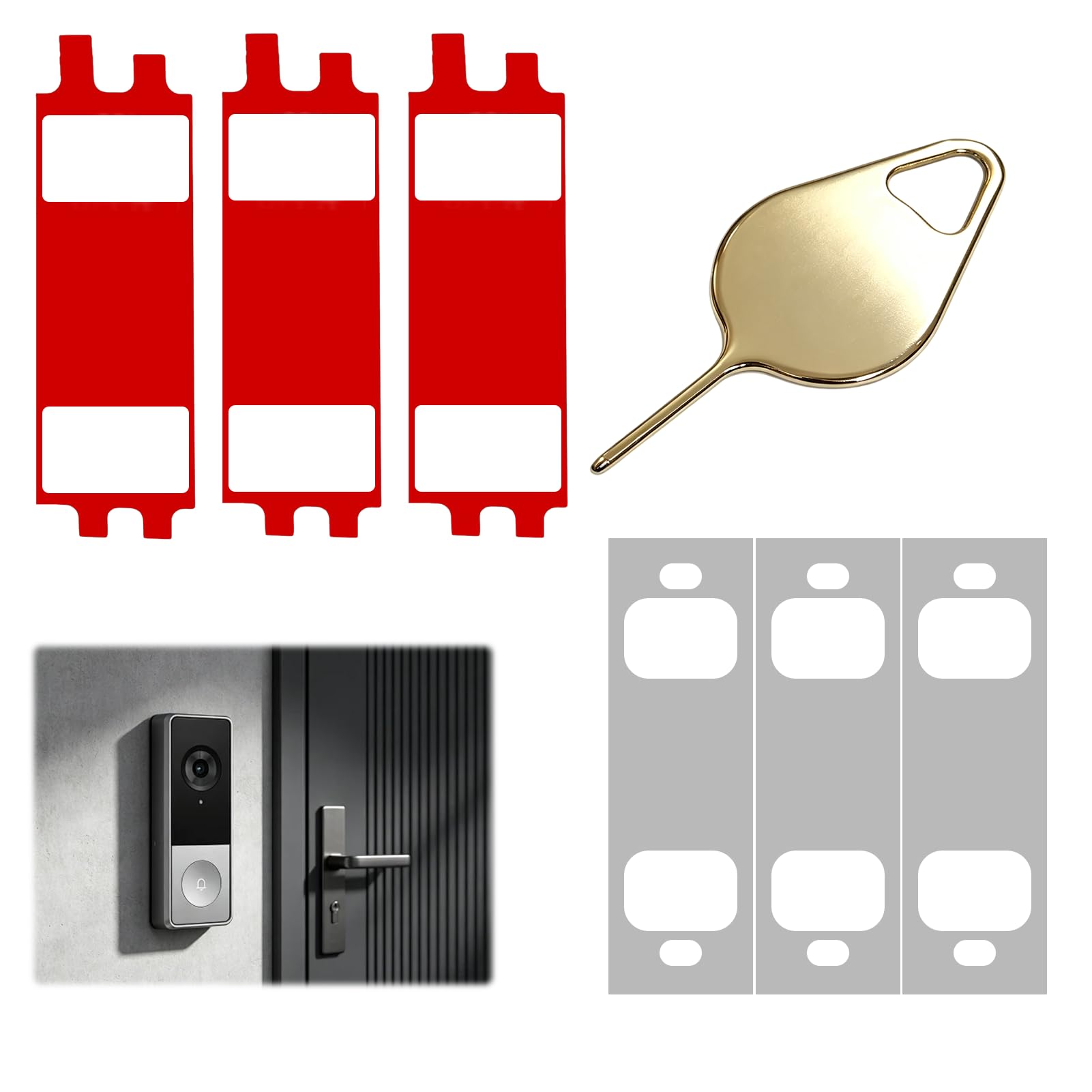 Sticky Mount for Tapo TD21 D210 D235 Battery Video Doorbell, 3PCS Strong Adhesive Tape for Video Doorbell Installation