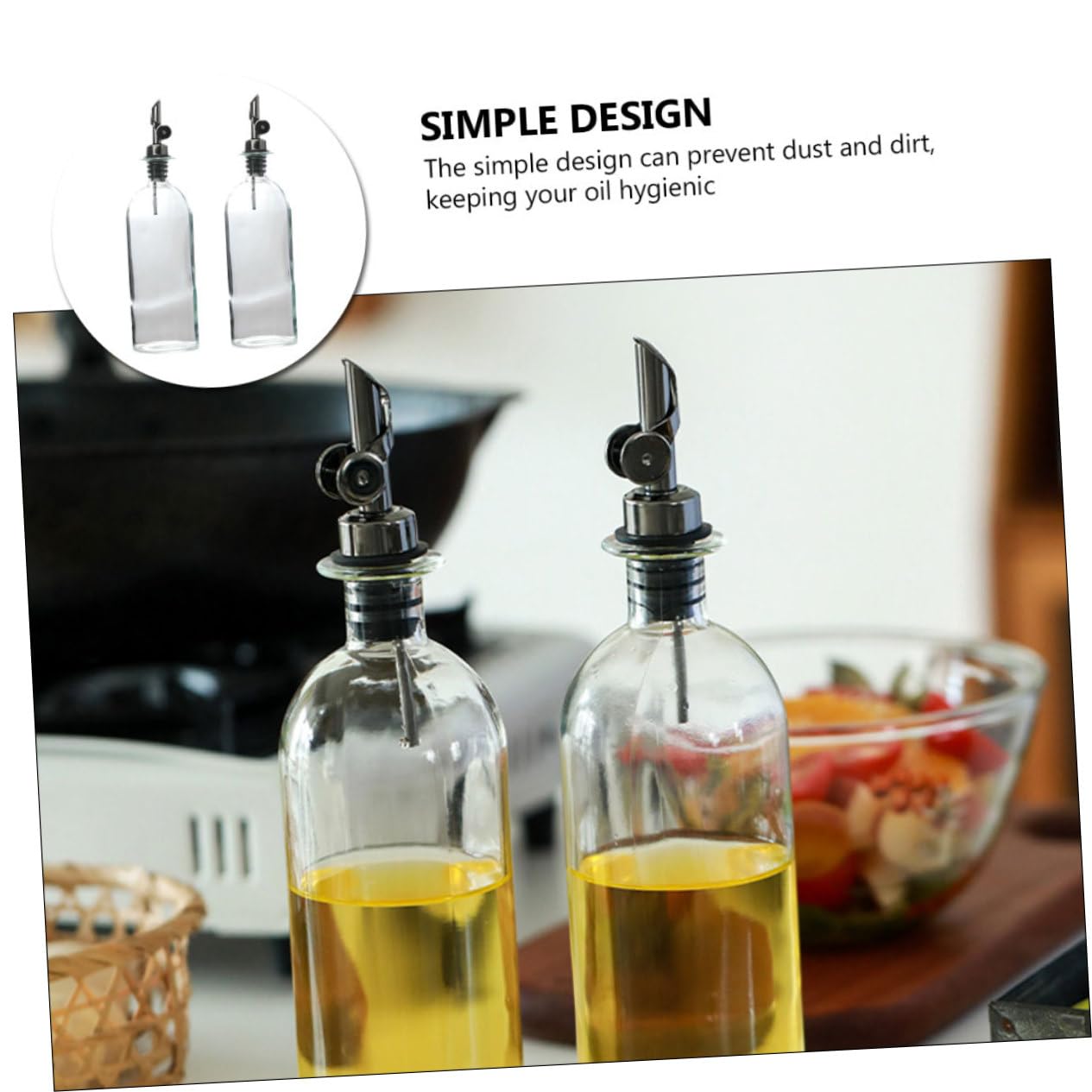 Ciieeo Dispenser di Olio in Vetro Uso Duraturo da 500ml 2 Pezzi Facile da Pulire per Olio e Aceto per Ristoranti e Buffet