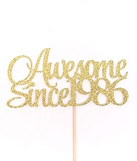 Atelier Elegance Awesome Since 1986 Cake Topper, 35th Birthday Cake Topper, 35th Anniversary Topper