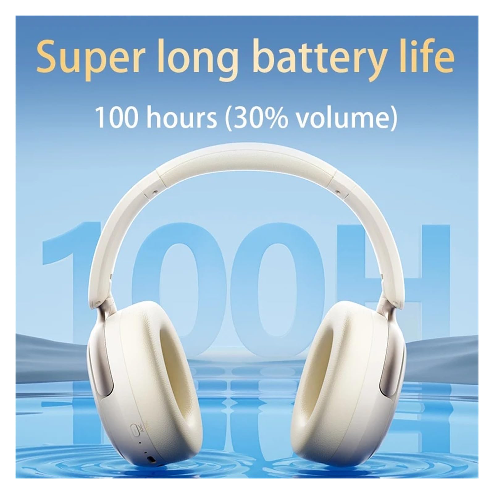 Cuffia 48dB con cancellazione del rumore Auricolare audio spaziale ad alta risoluzione con LDAC Bluetooth 5.4 Auricolare sopra l'orecchio(Black)