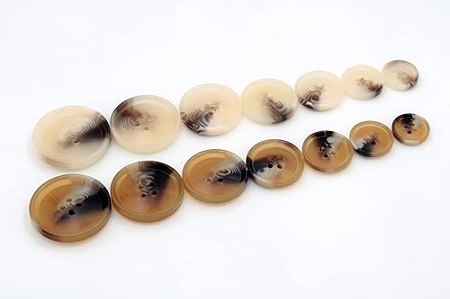 Miniatura 2 de 20 botones redondos de costura beige de 4 agujeros para manualidades, broches de resina para blazer, camisas, ropa, accesorios de bricolaje (beige,