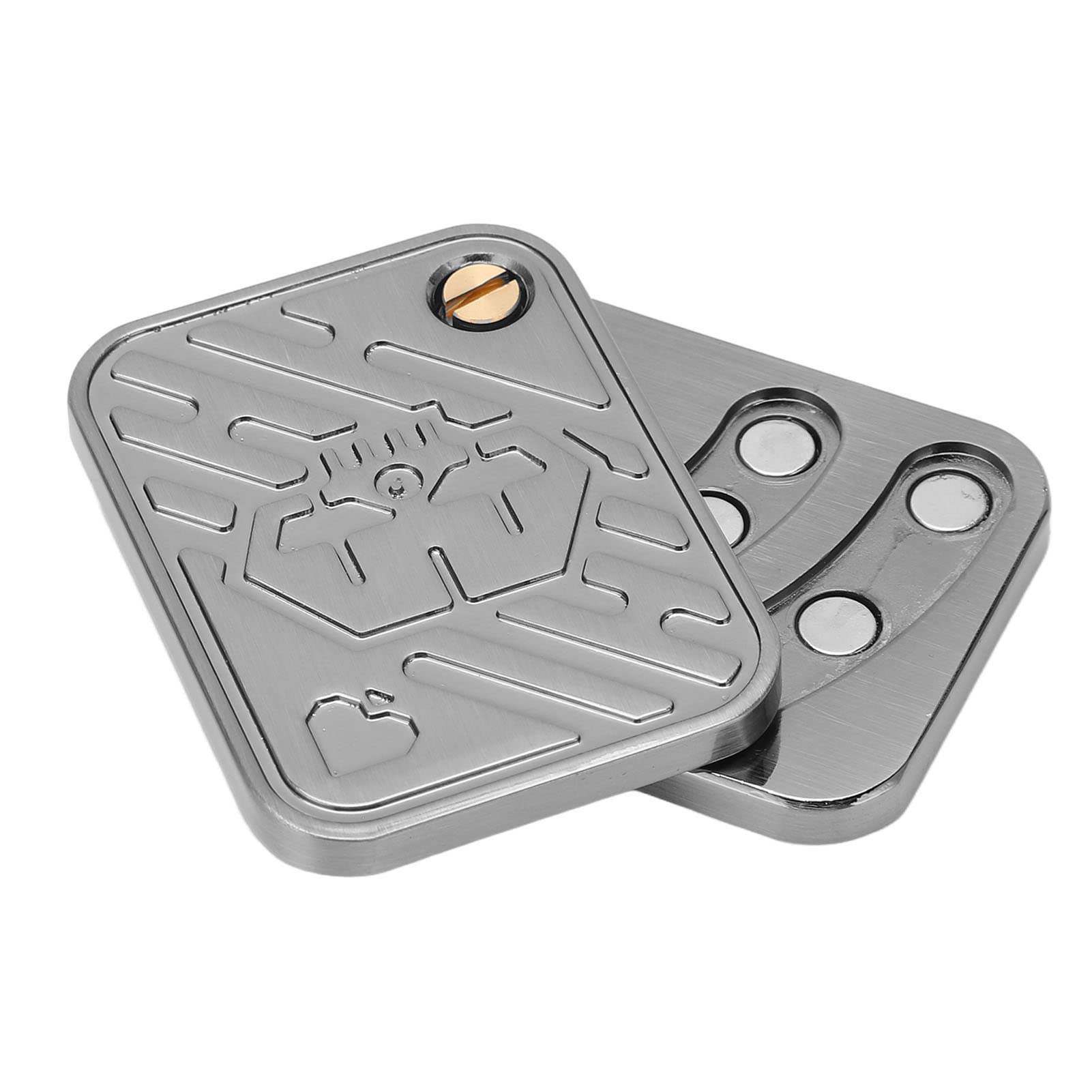 Metalowy Poker Fidget Slider, Stop cynku Dwurzędowy Magnetyczny tor ssący Crisp Clear Sound Stress Relief Metal Fidget Toys Unique Pattern Finely Polished Portable Haptic Coin