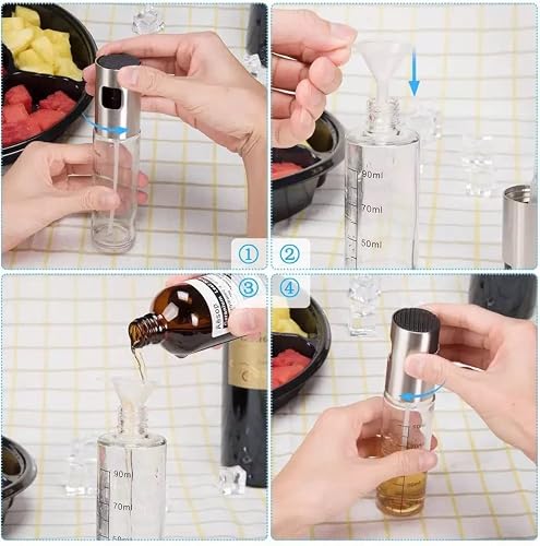Oil Sprayer For Cooking, 100Ml Oil Dispenser, Olive Oil Spray Bottle, Oil Mister, Oil Spray For Air Fryer, Oil Spray Bottle For Bbq, Salad, Kitchen Baking, Roasting: Silver Color #TOP4