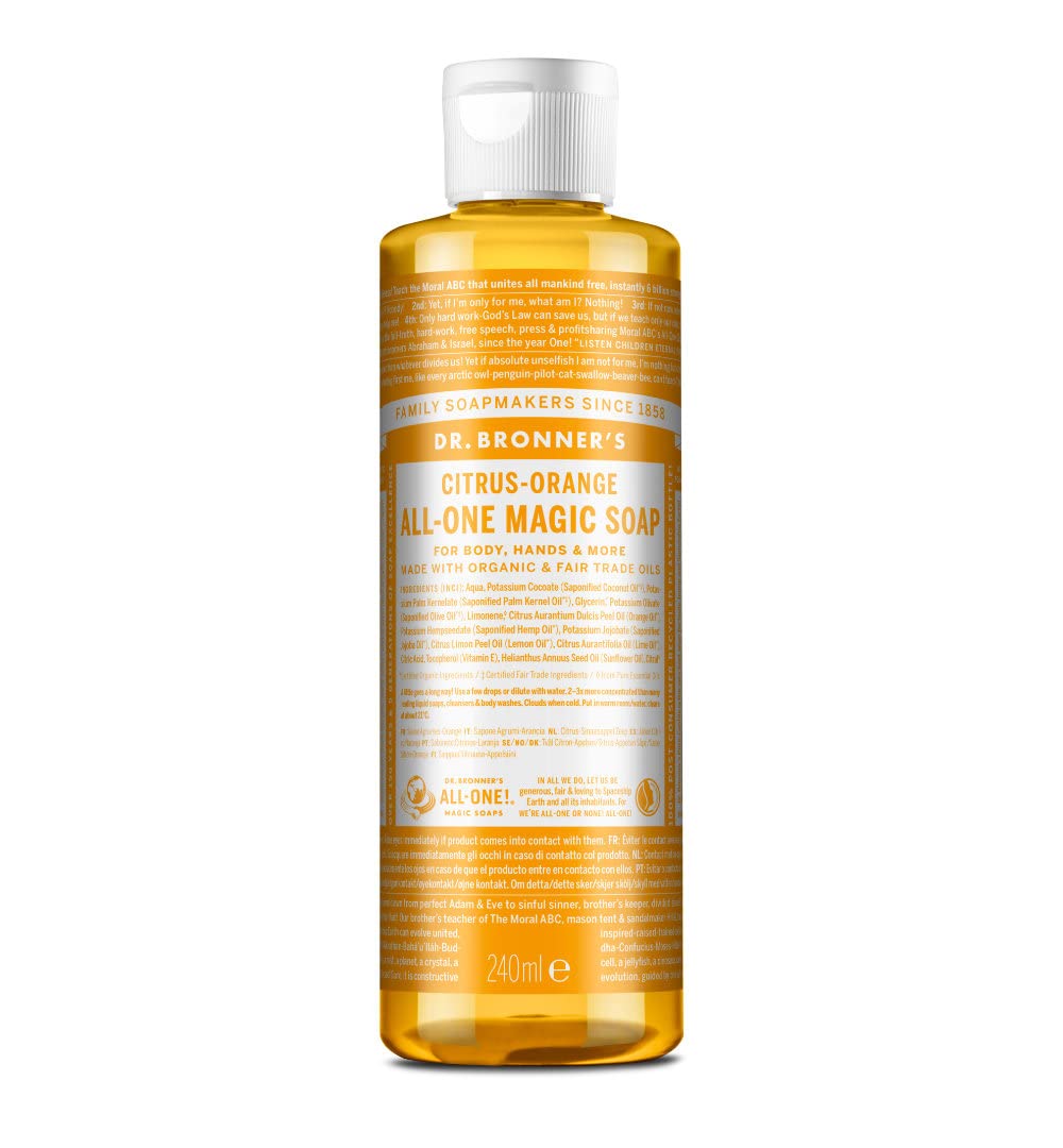 Dr. Bronner Liquid Soap, Lemon/Orange - 240 ml