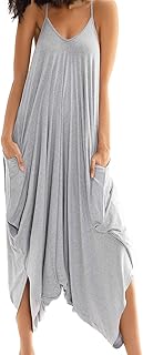 Sponsored Ad - Double Chic Women's Jumpsuit with Pockets V Neck Spaghetti Strap Plus Size One Piece Harem Rompers
