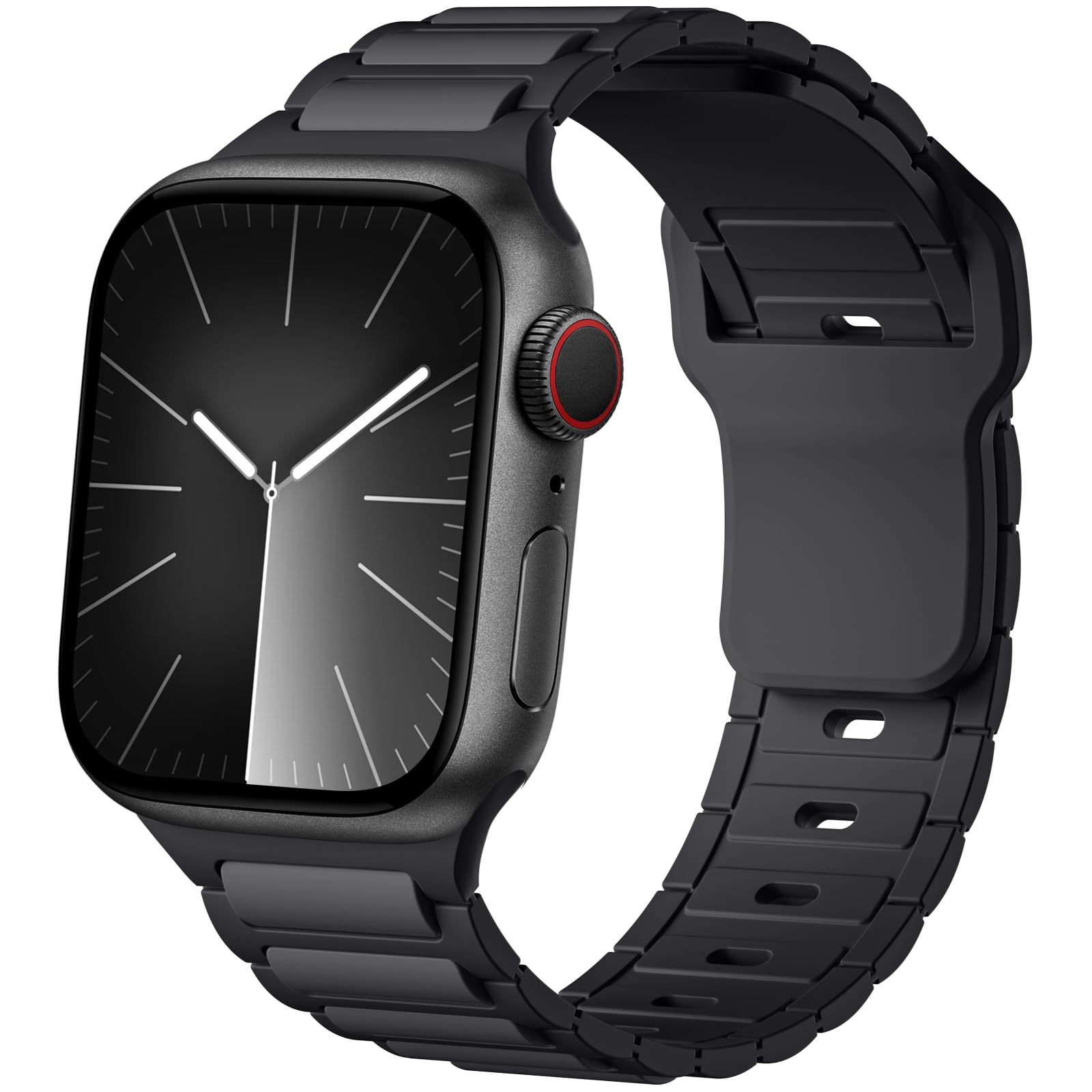 Lenrao Compatible with iWatch Bands Men, 45mm 46mm 49mm 42mm, Sport Silicone Strap Compatible with Apple Watch Band 44mm, Soft Strap for iWatch Bands