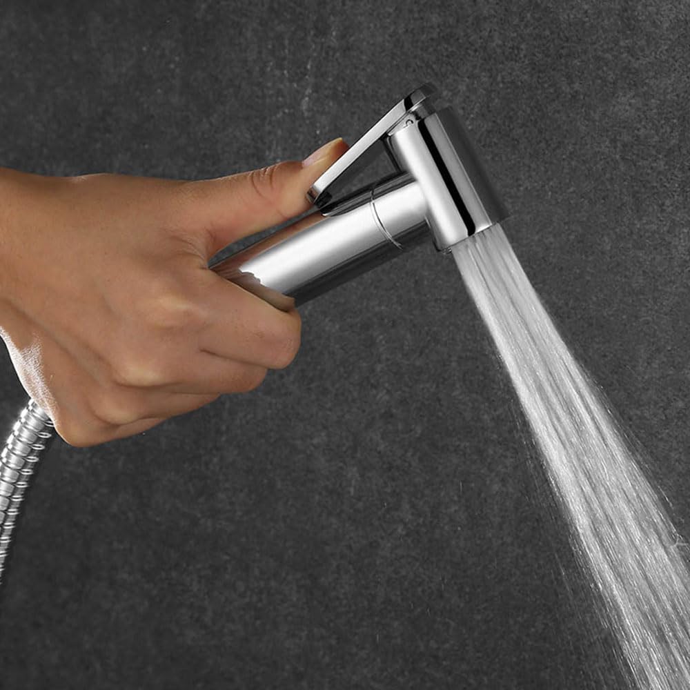 Kibath 414151 higiene íntima con instalación sin Obra sustituto del Bidet. Grifo para WC. Sólo Agua fría, Cromo Brillo