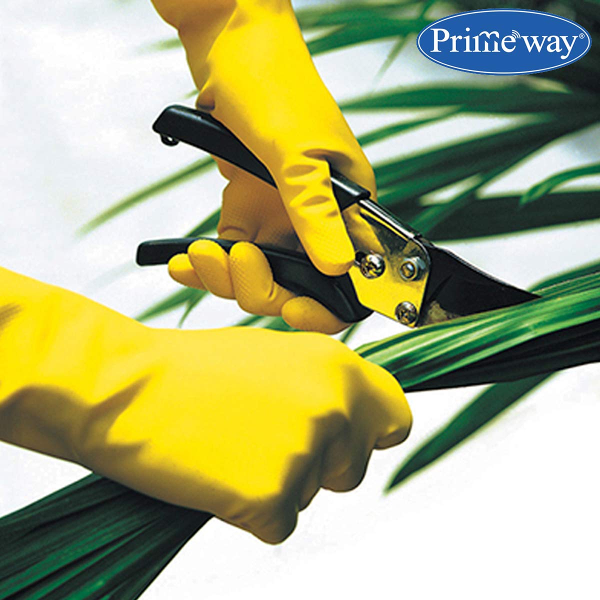 Primeway Rubberex Flocklined Rubber Hand Just Gloves Pair Blue