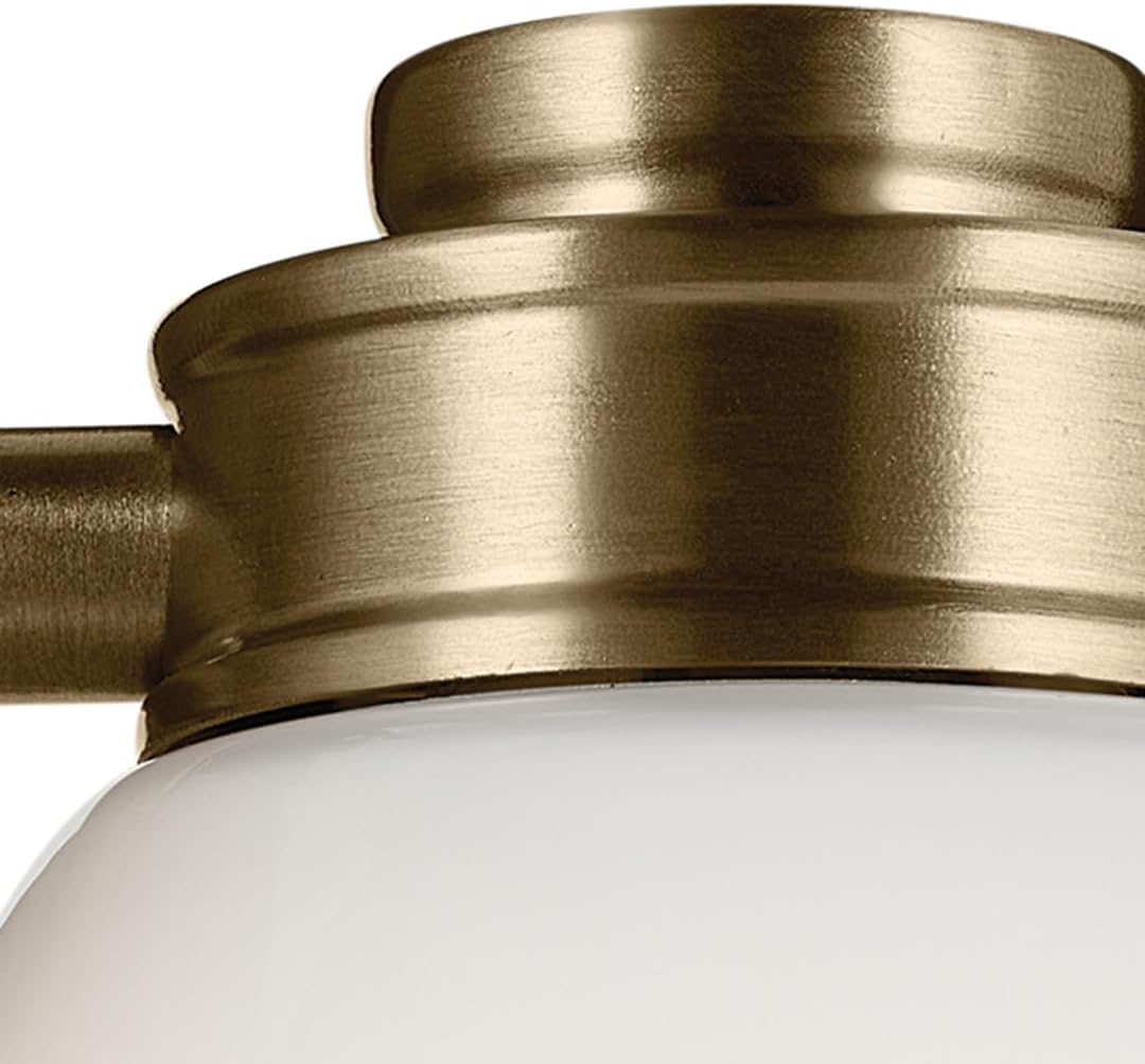 Kichler Shae 5" 1-Light Wall Sconce with White Opal Glass in Champagne Bronze, Modern, for Vanity, Fireplace, Buffet, Hallway, Vanity Mirror, (8.25" H x 5" W), 55200CPZ