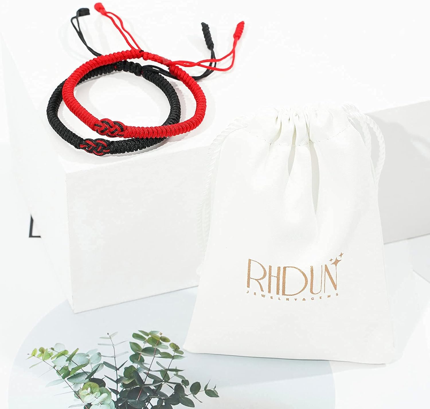 Rhdun 2 Pcs Couple Bracelets, Handmade Black Red String Mix Infinity Love Lucky Bracelet for Men Women Tibetan Amulet Knot Matching Bracelet for Friends Lover Protection - Image 4