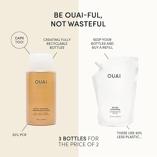 Miniatura 9 de OUAI Paquete de peinado y tratamiento del cabello, incluye acondicionador sin enjuague y champú desintoxicante, productos para el cuidado del