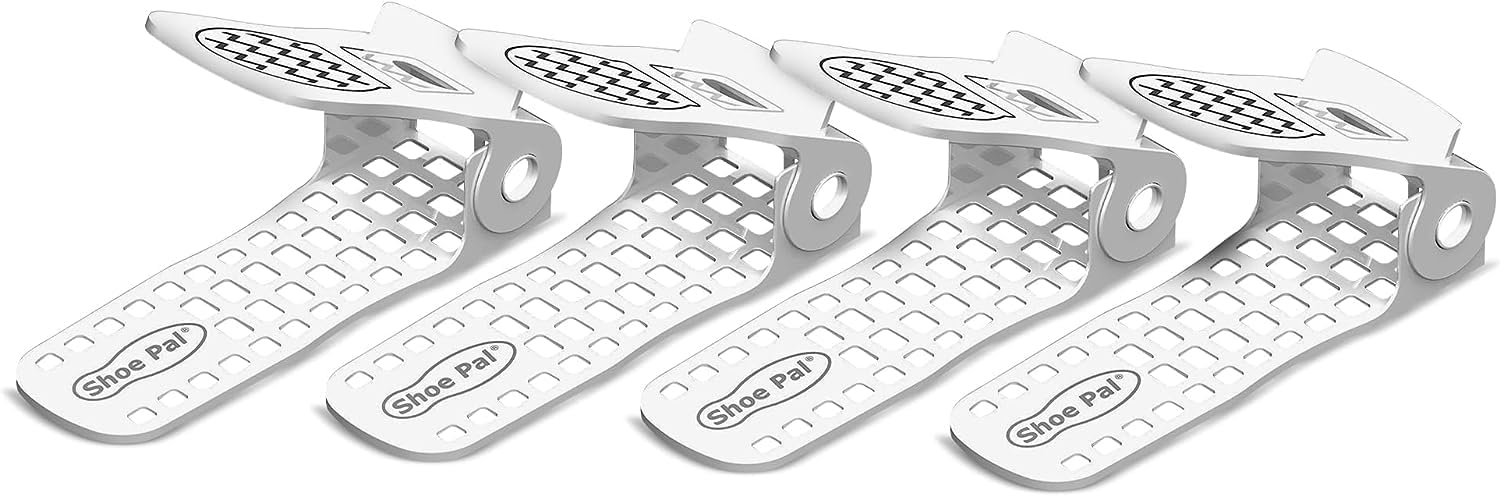 Shopeal Shoe Slots Organizer – Adjustable Shoe Rack Stacker & Storage Space Saver | Double Deck Shoe Holder for Closet, Sneakers & Heels | White – Pack of 24