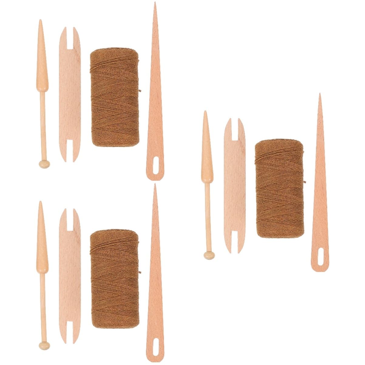 Housoutil 3 Juegos Tejer de Madera para Principiantes Kit de Herramientas Algodón para Bufandas Suéteres y Artesanías Diy para Actividades Familia y Enseñanza Manual