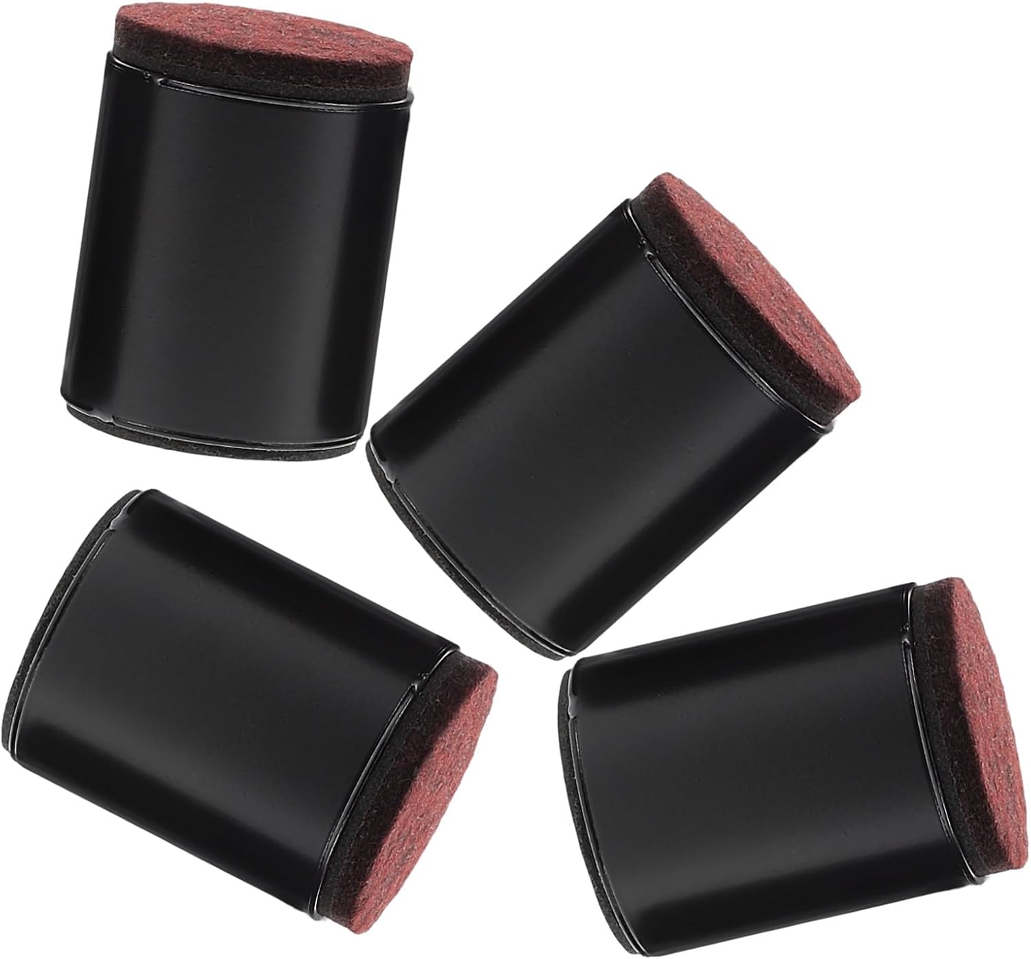 4pcs Black Carbon Steel Furniture Risers with Nonslip Pads, 40x50mm Bed Risers and Sofa Table Leg Elevators for Hardwood Floors, Anti-Skid Chair and Cabinet Feet Boosters
